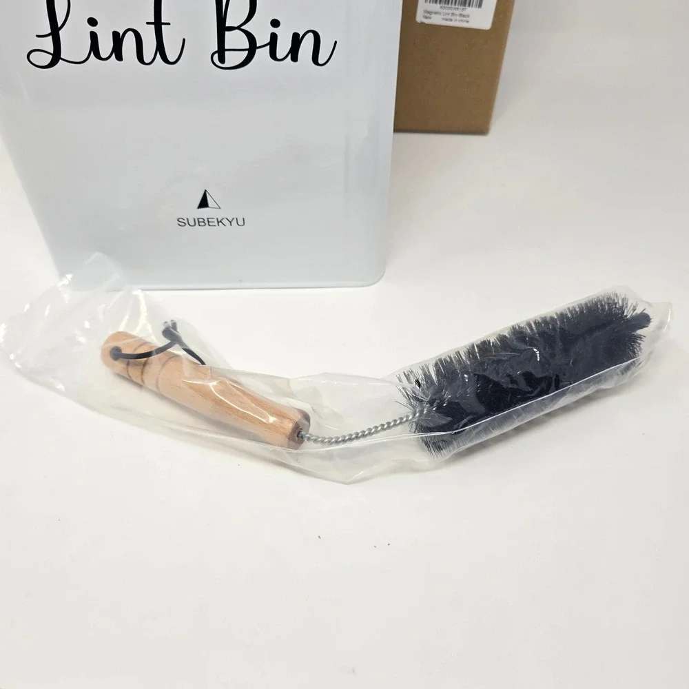 SubeKyu Magnetic Lint Bin and Dryer Sheet Holder Set White Laundry Organization